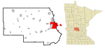 Stearns County Minnesota Incorporated and Unincorporated areas St. Cloud Highlighted